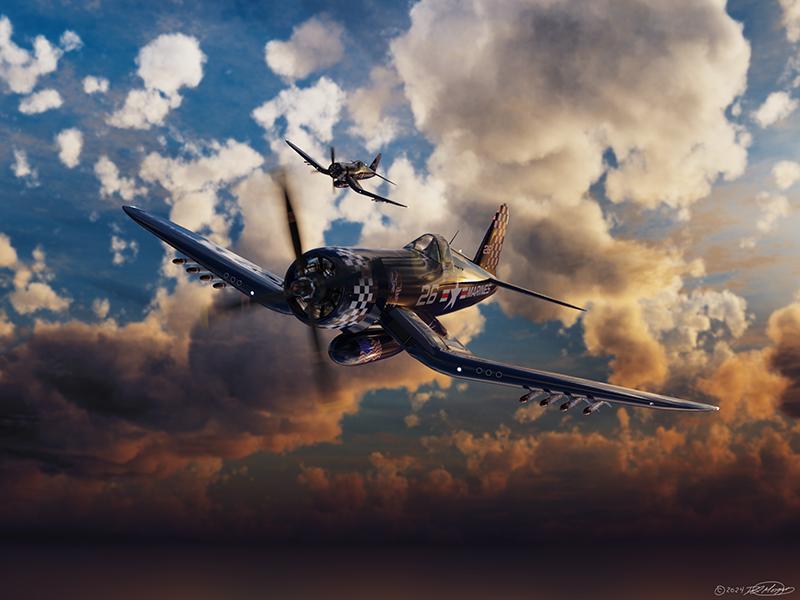 Dawn Patrol — F4U Corsair graphic art