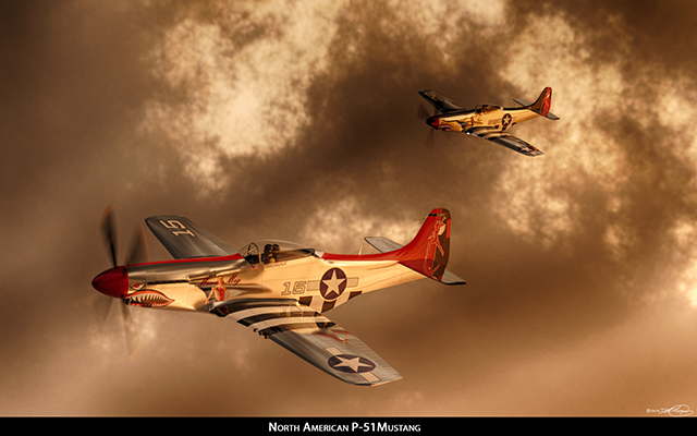 P-51 Mustangs graphic art